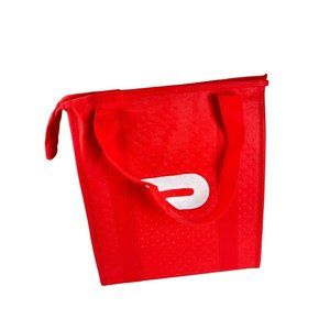 Food Insulated Red Thermal Tote  Reusable w/ Zipper Food Delivery Shopping Bag